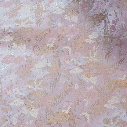 Tissu jacquard à motif d'oiseaux : 140 cm de large, polyester, matériau de couture