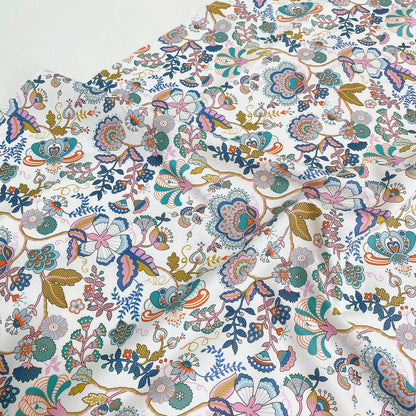 Japanese Floral Print Fabric: 100% Cotton Sewing Material