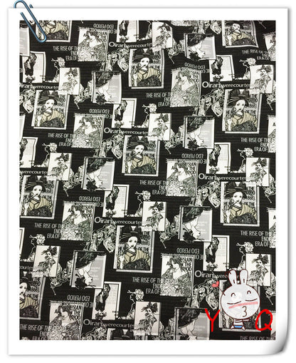 Geisha Pattern Cotton Spandex Fabric: Sewing Material for Kimono, Costume