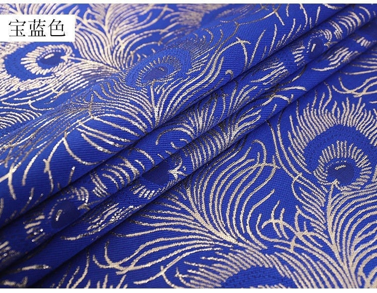 Peacock Tail Jacquard Fabric: 59" Wide Polyester Costume & Decor