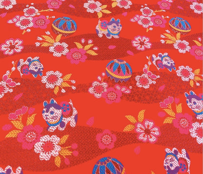 Japanese Nishijin Kitten Jacquard Brocade Fabric - Kimono Sewing, 59" Wide