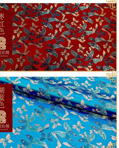 Tissu brocart papillon : mélange satin rayonne 45 po de large - Costumes et décoration