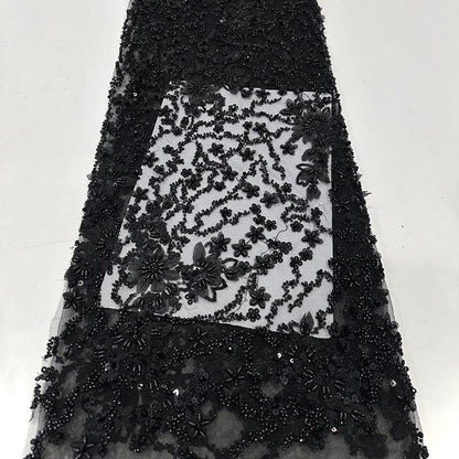 Embroidered Sequin Blossom Lace Fabric: Couture Bridal Appliqu��" Wide