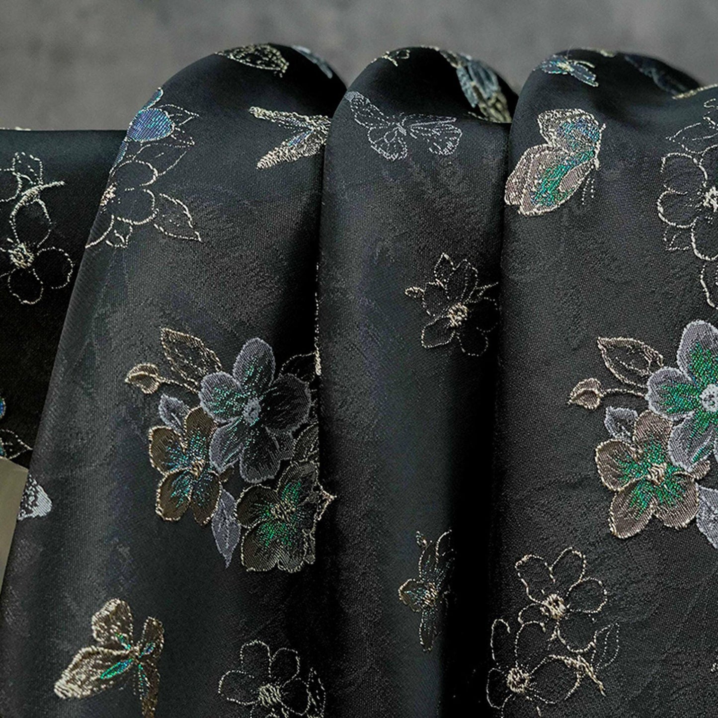 Luxury Embossed Jacquard Fabric for Dresses ��� Elegant Textured Couture Materi"W