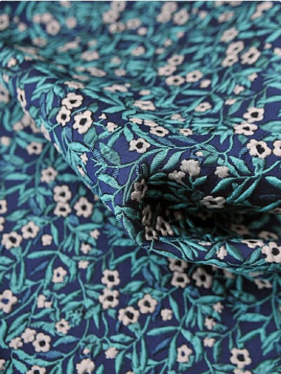 Azure Floral Jacquard Fabric: Reversible Metallic Embossed Upholstery, 64"W