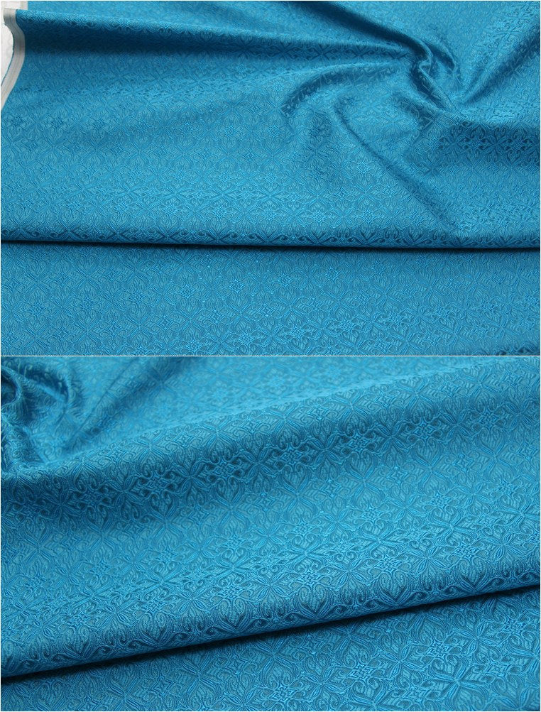Floral Brocade Fabric: Chinese Style Silk Rayon Blend (29.5" Wide)
