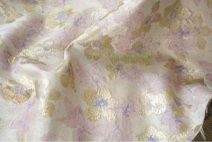 Gold Thread Jacquard Fabric: Retro Upholstery, Costume, & Decor