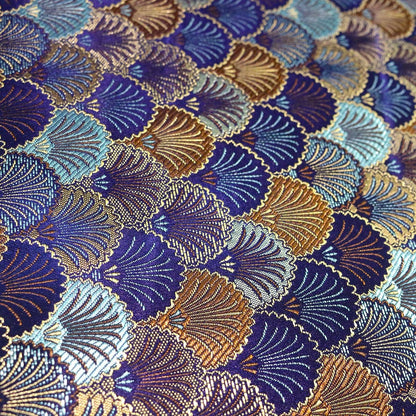Japanese Shell Kinran Fabric: Rayon Jacquard Brocade (29.5"W)