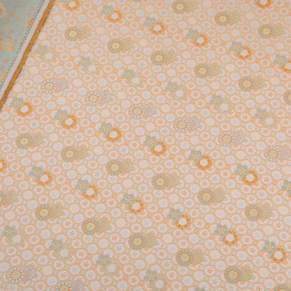 59"W Silk Brocade Fabric: Floral Sewing Material