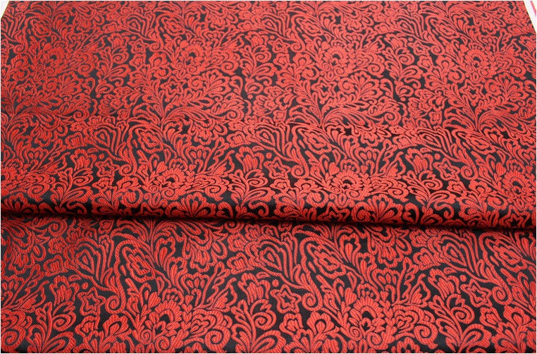 Phoenix Tail Brocade Fabric: Floral Chinese Silk (29.5 Inches Wide)