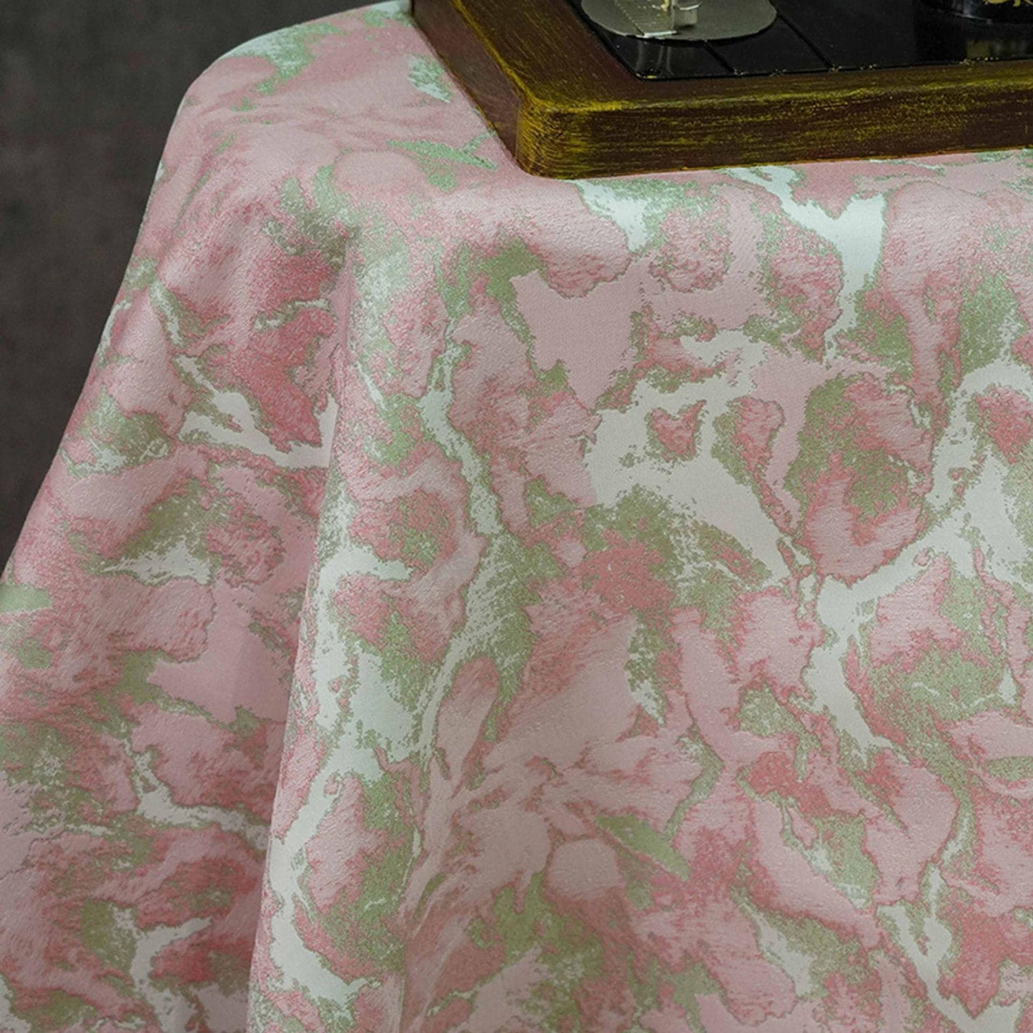 Pink Floral Jacquard Fabric: Retro Style Upholstery & Sewing, 60" Wide
