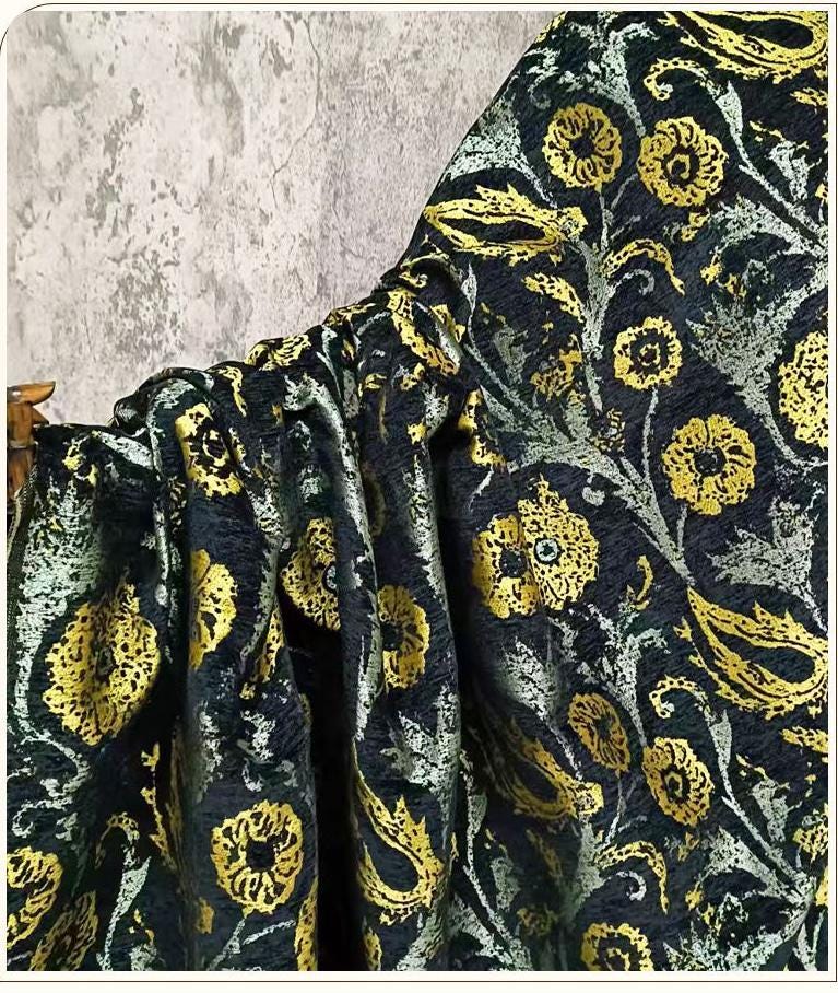 Sunflower Velvet Chenille Fabric ��� Thick Upholstery & Craft Materi" Wide