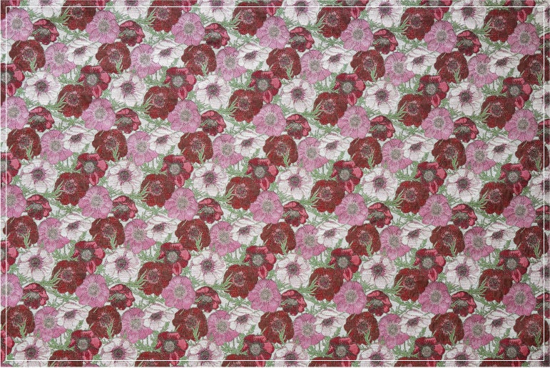 Floral Jacquard Woven Fabric: Oil Painting Style, 65" Wide
