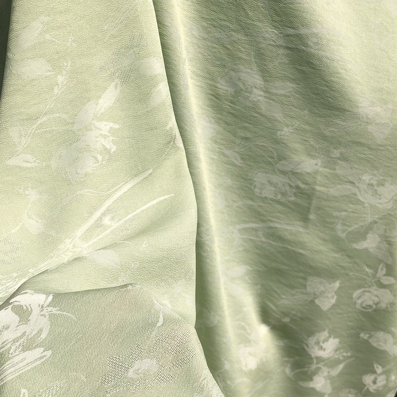 Tissu damassé jacquard à motifs d'oiseaux et de fleurs, double face, pour l'ameublement, les costumes et la couture, largeur 145 cm (vendu au mètre)