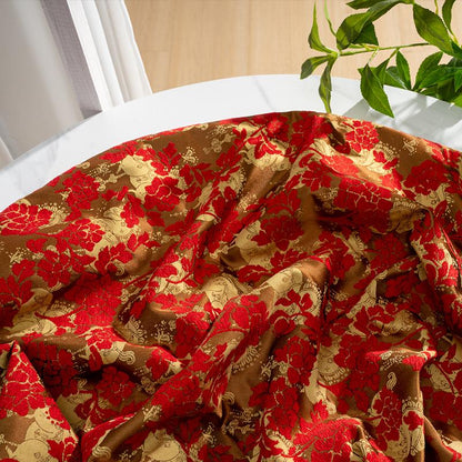 Floral Dragon Chenille Velvet Fabric ��� Chinese Sty" Wide