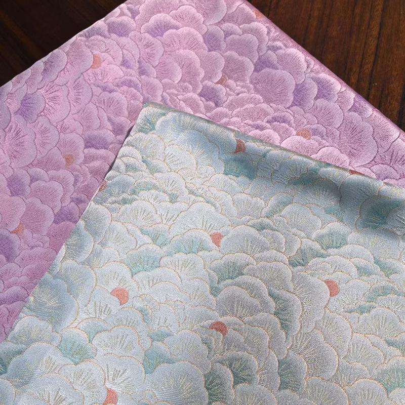 Nishijin Woven Jacquard Fabric ��� Japanese Eight-Treasure Kaleidoscope Patte" wide