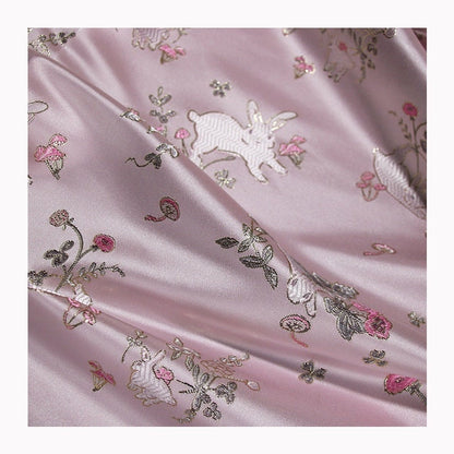 Rabbit Jacquard Brocade Fabric: 57"W Silk Rayon Damask