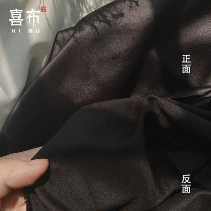 Black and White Satin Silk Fabric: 59" Wide Dress Fabric, Sold by Meter