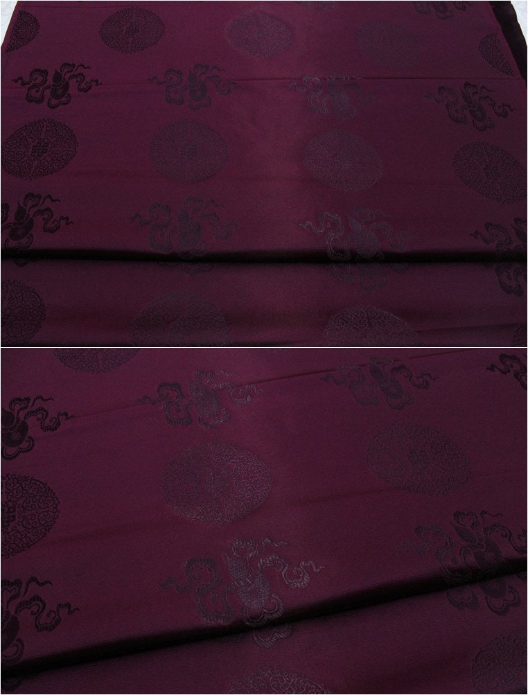 Jacquard Silk Brocade Fabric: Chinese Mongolian Style (29.5" Wide)