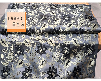 Tissu brocart chinois à motifs floraux : 75 cm de large, rayonne, pour la couture et l’ameublement