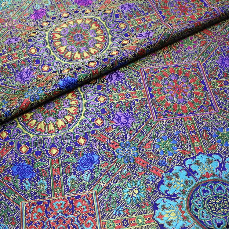 Floral Jacquard Brocade Fabric: Chinese Mongolian Style (29.5" Wide)