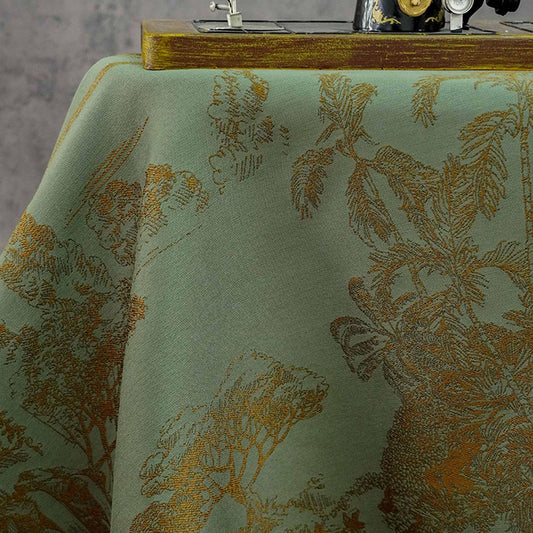 Tissu jacquard vintage à motif palmier tropical - Décoration côtière, tissus d'ameublement d'été, rideaux et coussins, textile botanique unique pour la couture, 145 cm