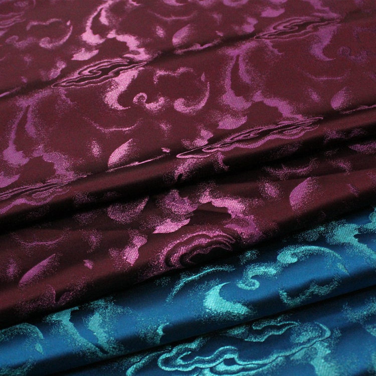 Cloud Brocade Fabric: Silk Rayon Jacquard, Costume Dress Material