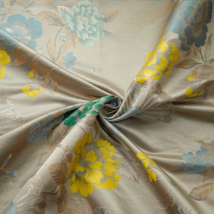 Tissu Rayon Peony Nishijin : Brocart floral japonais, 150 cm de large