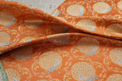 Peacock Brocade Fabric: 59���W Jacquard Damask, Costume