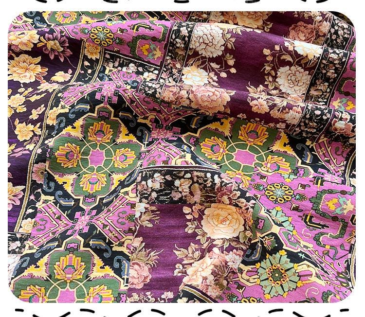 Tissu Tencel Ramie : imprimé kaléidoscope, matériel de couture - au mètre