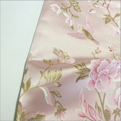 Bird & Flower Jacquard Damask Fabric: Antique Cheongsam Sewing Material
