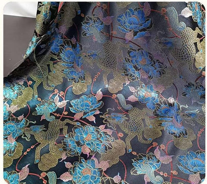 Kirin Peony Brocade Fabric ��� Color-Woven Jacqua"W