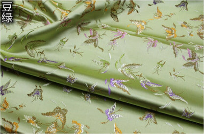 Butterfly Floral Silk Brocade Fabric: 29.5"W Rayon Blend, Costume & Decor