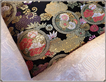 Floral Silk Brocade Fabric: 29.5" Wide, Costume Upholstery by the Meter