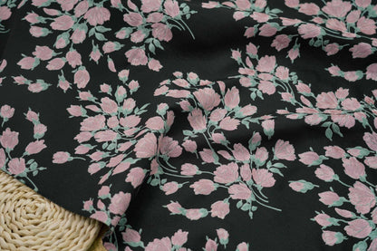 Reversible Pink Flower Jacquard Fabric: Embossed Upholstery, Costume, Curtain (55"W)