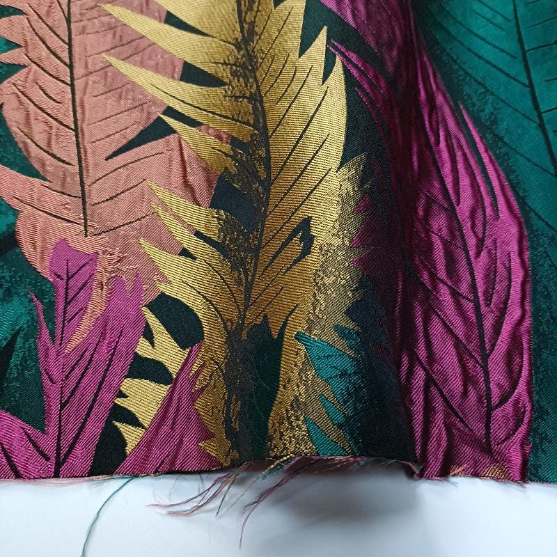Tissu jacquard à plumes : matelassage texturé 3D, pour la couture d’ameublement, largeur 140 cm