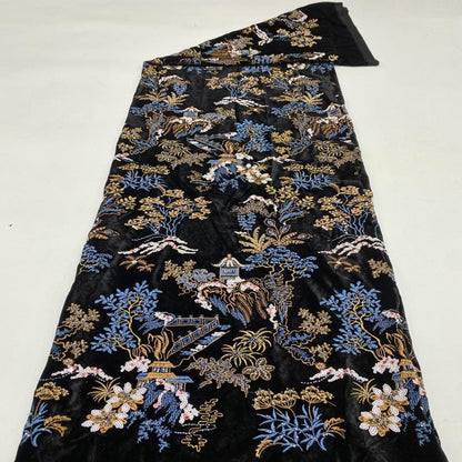 Beaded Sequin Embroidery Fabric with Velvet Base ��� DIY Dressmaking, Gowns, Costum"Wide