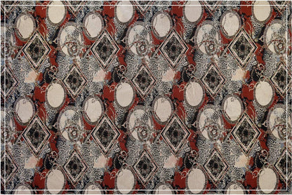 European-Style Jacquard Fabric ��� Round Crest & Scroll Pattern ��� Vest, Waistcoat, Upholstery, Ho"Wide