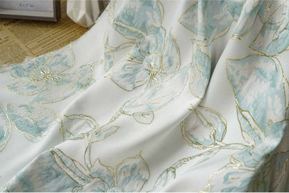 Flower Jacquard Fabric: 3D Texture Polyester, 57" Wide