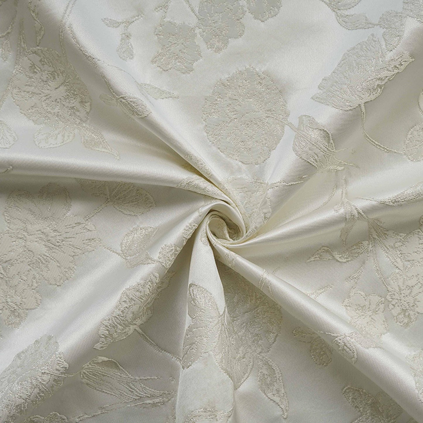 Ivory White Embossed Palace Jacquard Fabric: Damask Upholstery, Costume, Decor