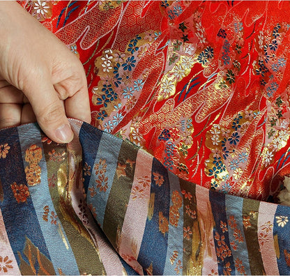 Nishijin Ori Silk Brocade Fabric: Japanese Kimono Gown Jacquard (29.5"/59"W)