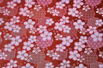 Tissu Sakura Kinran : Brocart à fils d'or, tissu de couture japonais (57 pouces de large)