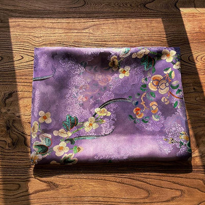 Purple Mist Jacquard Xiangyun Rayon Silk Fabric ��� Handwoven Floral Brocade for Dress, Gown, Wedding, Craft, DIY Sewi"W