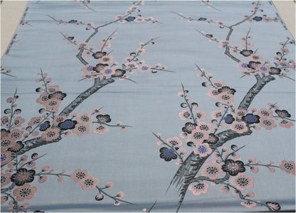 Plum Blossom Brocade Fabric: Chinese Jacquard Silk Rayon Blend (29.5" Wide)