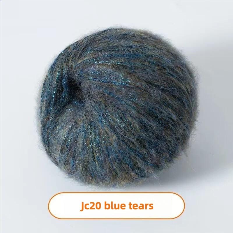 Fil de soie mohair arc-en-ciel : Pelote de laine à tricoter en dentelle pailletée