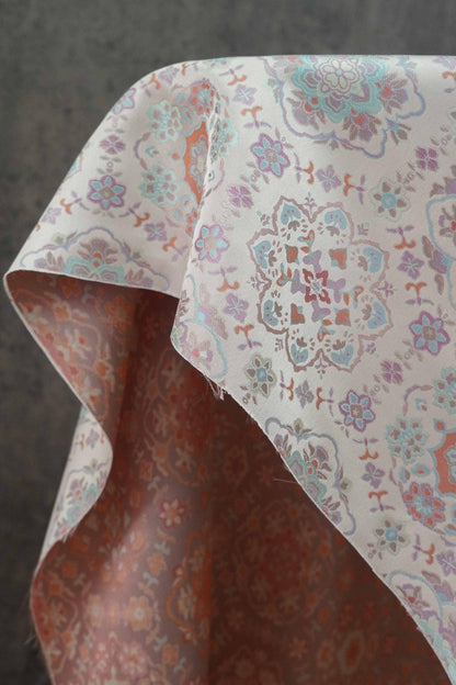 Azure Chinese Silk Brocade Fabric: Baoxiang Song Design, Sewing, Upholstery