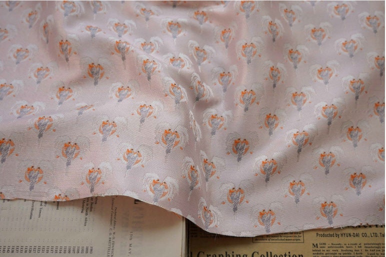 Tissu brocart rose ange : 150 cm de large, tissu de décoration pour costumes, vendu au mètre