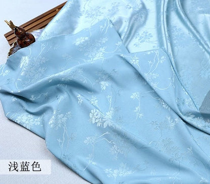 Floral Jacquard Satin Fabric: Two-Sided Antique Cosplay Material - 59" Wide