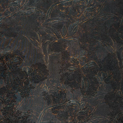 Floral Print Satin Tea Silk Fabric | Ash Gray, 59" Wide