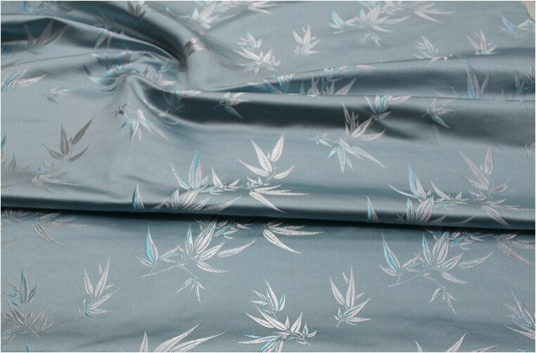 Bamboo Flower Silk Brocade Fabric: Quilting Sewing Upholstery (29.5" Wide)